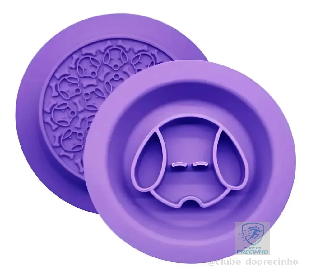 Comedouro Lento E Tapete De Lamber Nyp 2 Em 1 Para Cães Cor Roxo Sem Voltagem
