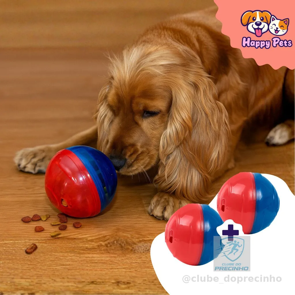 Kit 2 Brinquedo Comedouro Pet Ball Da Pet Games Para Colocar Ração E Petiscos Para Cão Cachorro