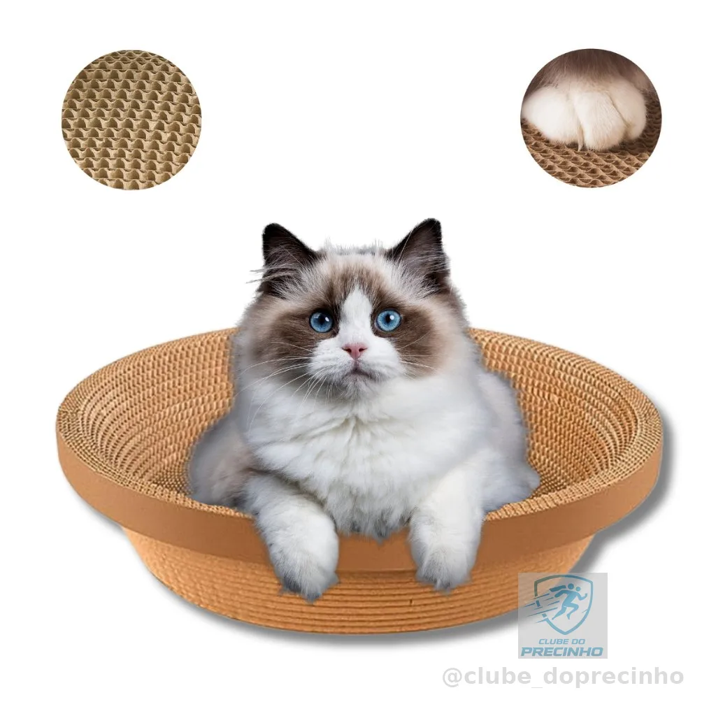 Arranhador Cama para Gatos Papelão Reforçado – Design Moderno, Conforto, Resistência e Sustentabilidade