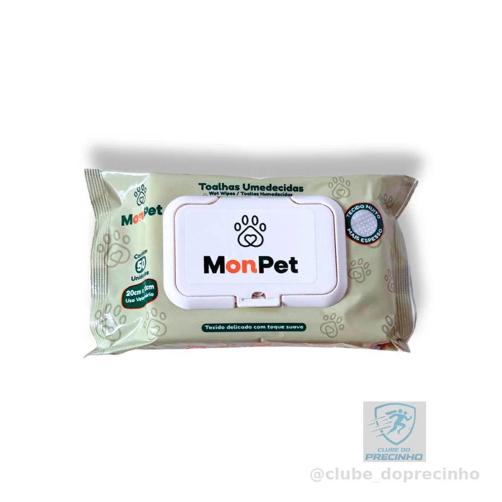 Toalha Lenço Umedecido Para Caes E Gatos Pet 1 Pacotes C/ 50