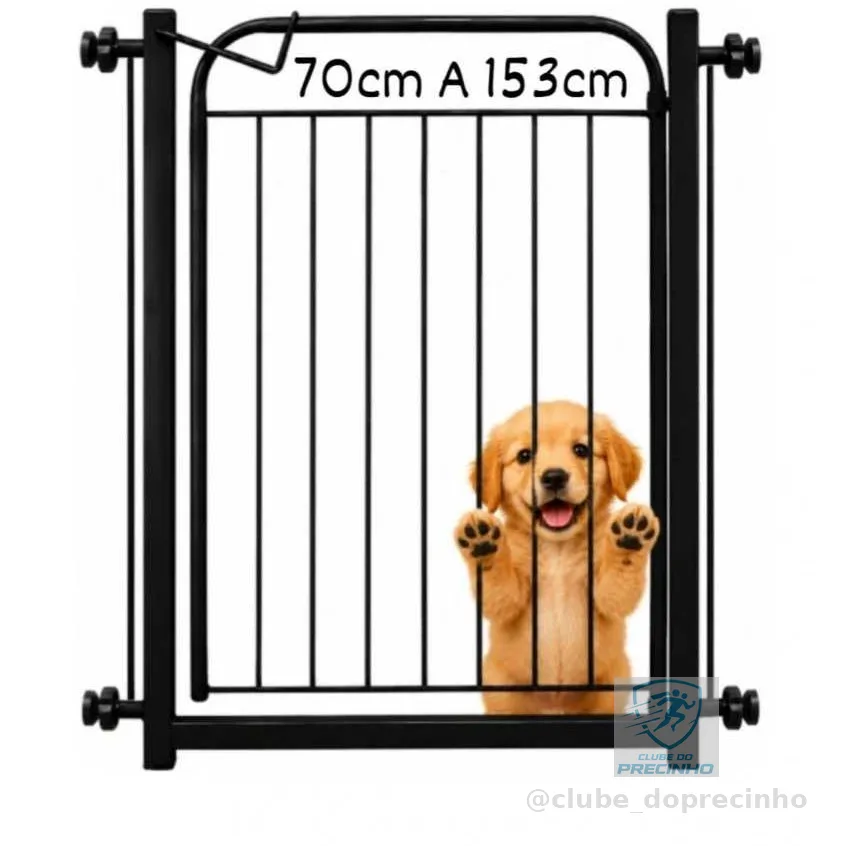 Portão Pet Grade Para Cachorro (70cm A 153cm) Cercado de Proteção
