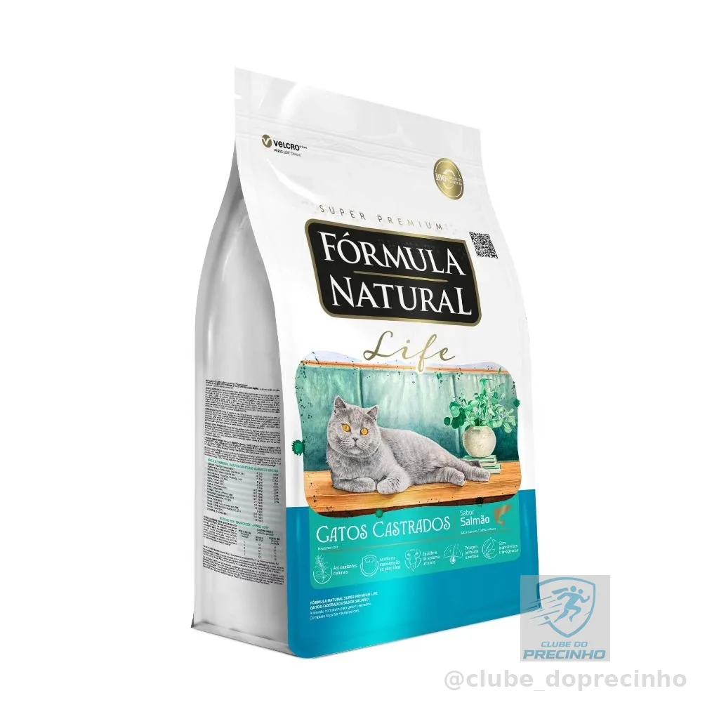Ração Fórmula Natural Life Gatos Castrados Sabor Salmão 10,1kg Adimax