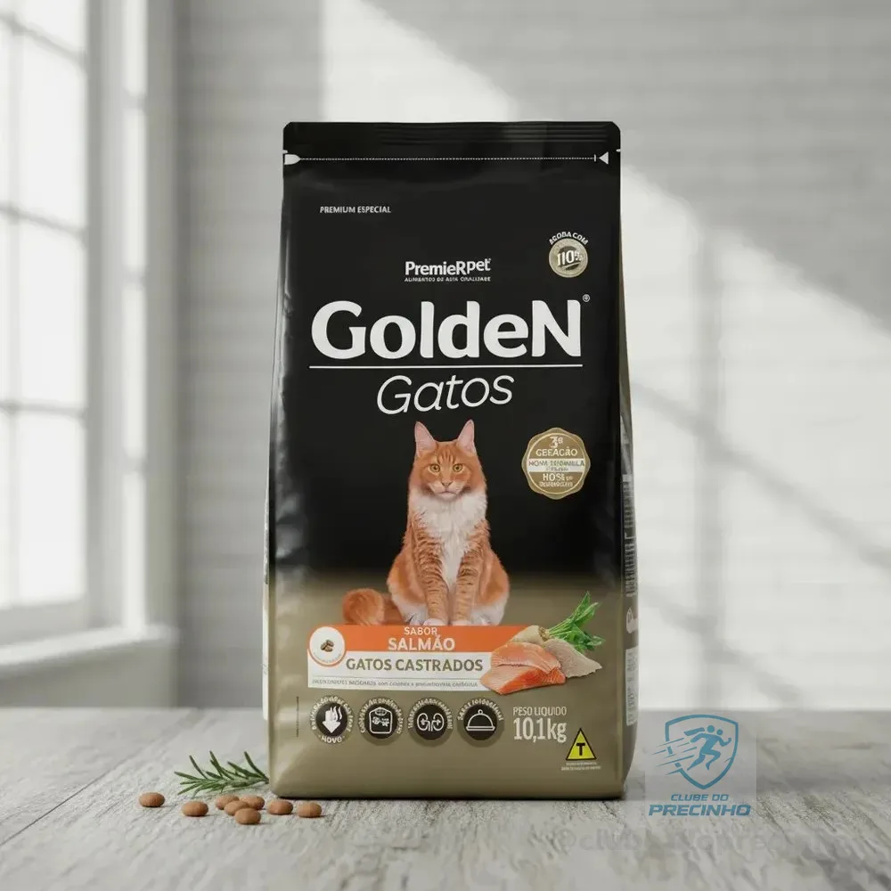 PremieRpet Golden Premium Especial Golden Gatos Adultos Castrados Salmão Gato Adulto Seca 10,1kg