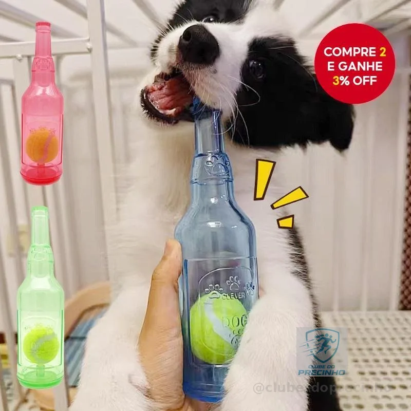 Garrafa Durável Da Cerveja Do Brinquedo Mastigação Cão Com Interativo Estridente Bola De Tênis Para Filhotes