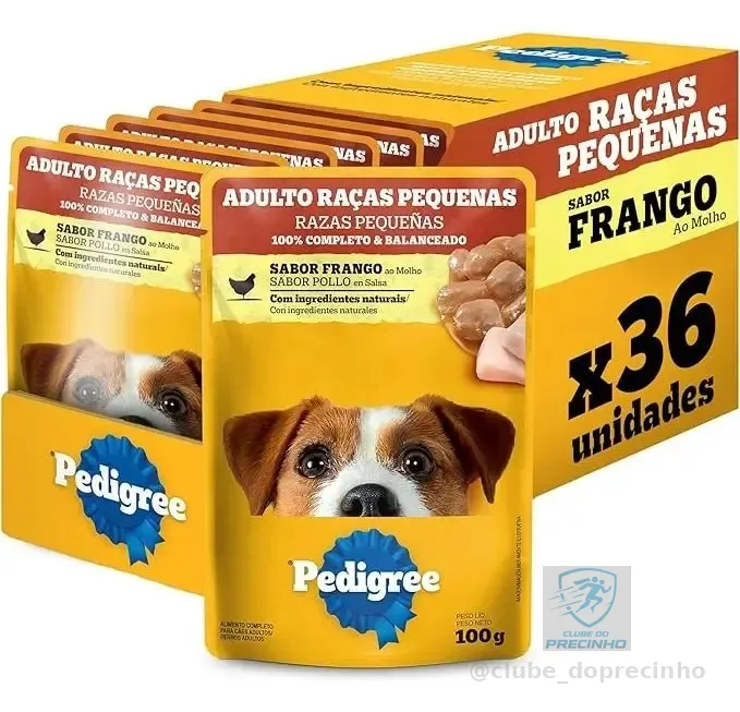 Pack Ração Úmida Pedigree Sachê Frango Cães Adultos - 36 und