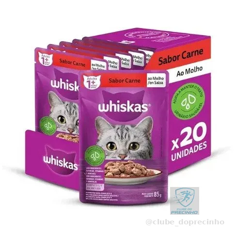 Whiskas Sachê 85g – 16 Unid +4 Grátis Leve 20