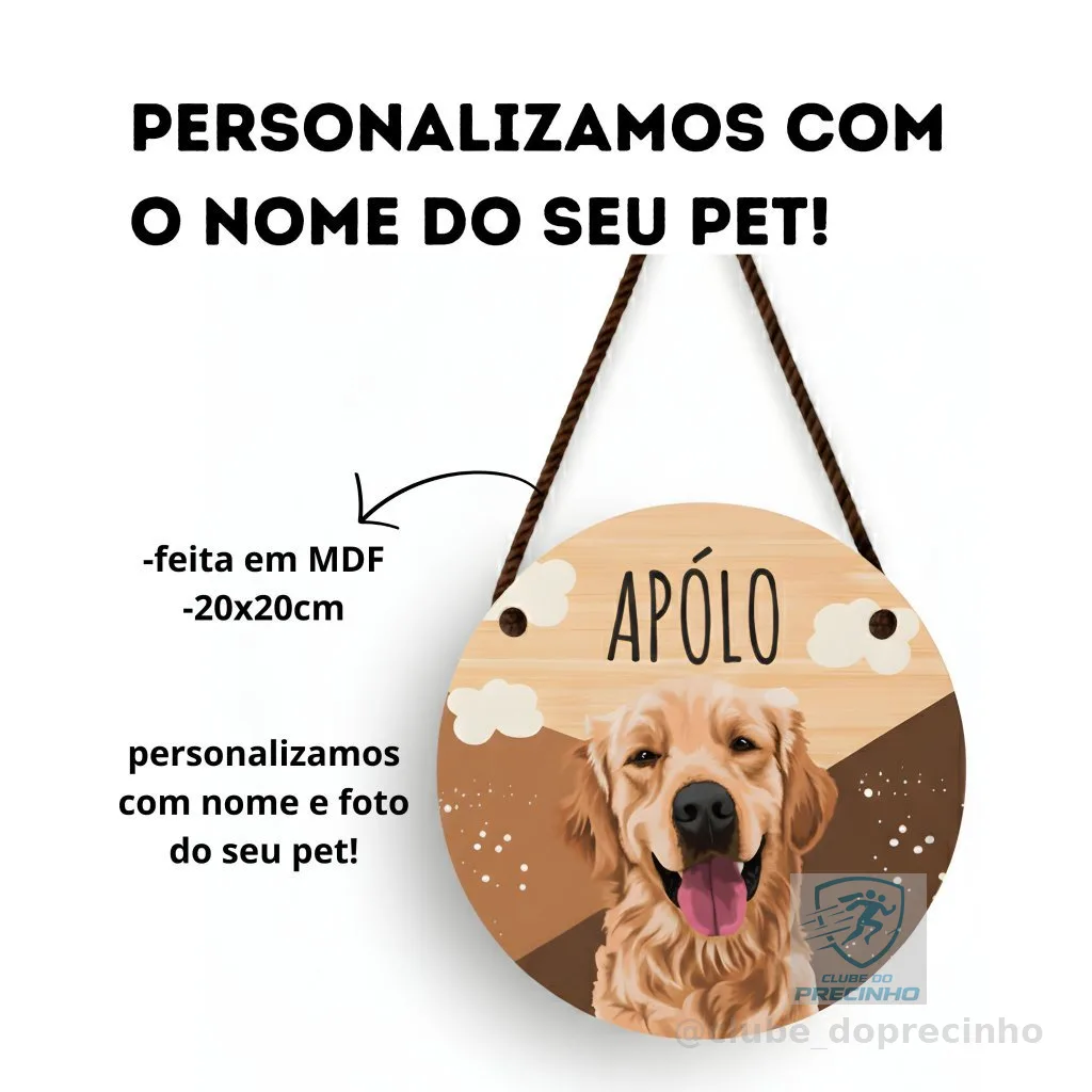 Placa decorativa Para Pets Animais Porta Decorativo Personalizado c/Nome e Foto Do seu Pet- MDF Placa Personalizada