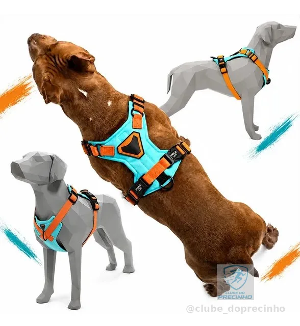Peitoral H Coleira Cão Anti-puxão Confortável Ajustável Pet