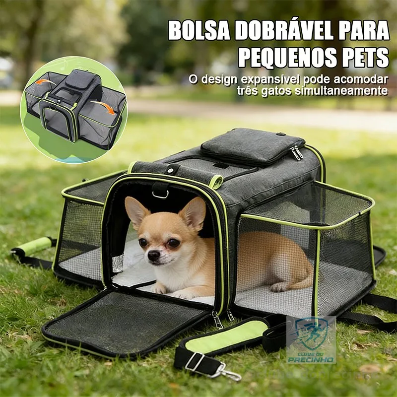 Bolsa de Transporte para PetsExpansível com Zíper de Segurança e AlmofadaRemovível Cães e GatosPequenosDobrávelTADASHOPE