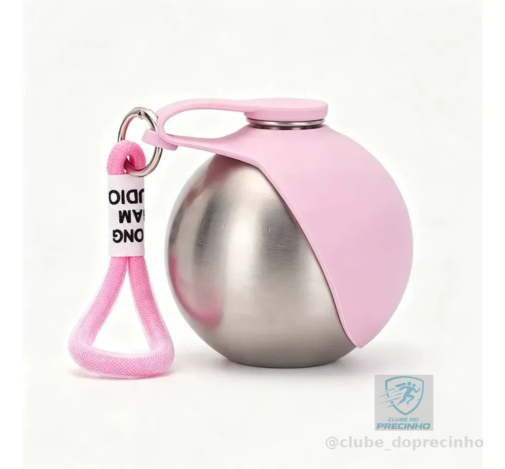 Bebedouro Portátil Dobrável Para Cães Com Gancho Tpe 285ml 0v Rosa-claro