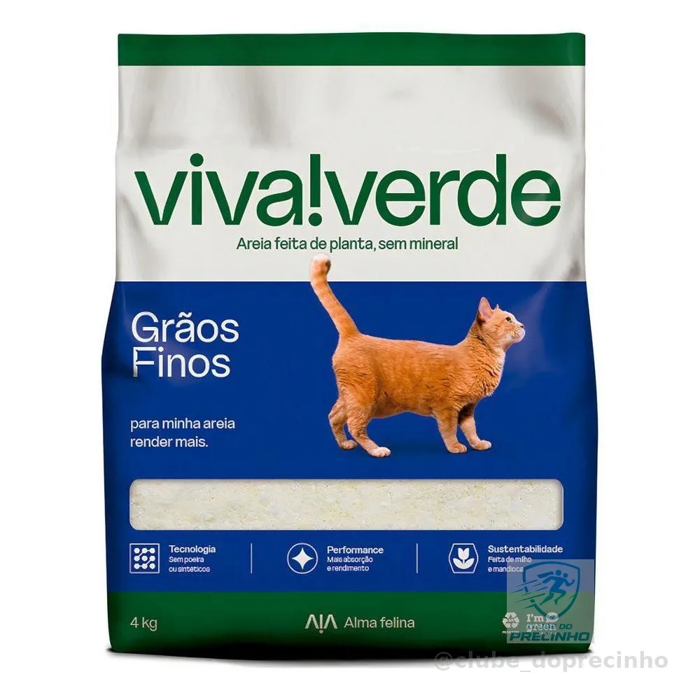 Areia Higiênica Petfive Limpeza Plena para Gatos 4kg Viva Verde