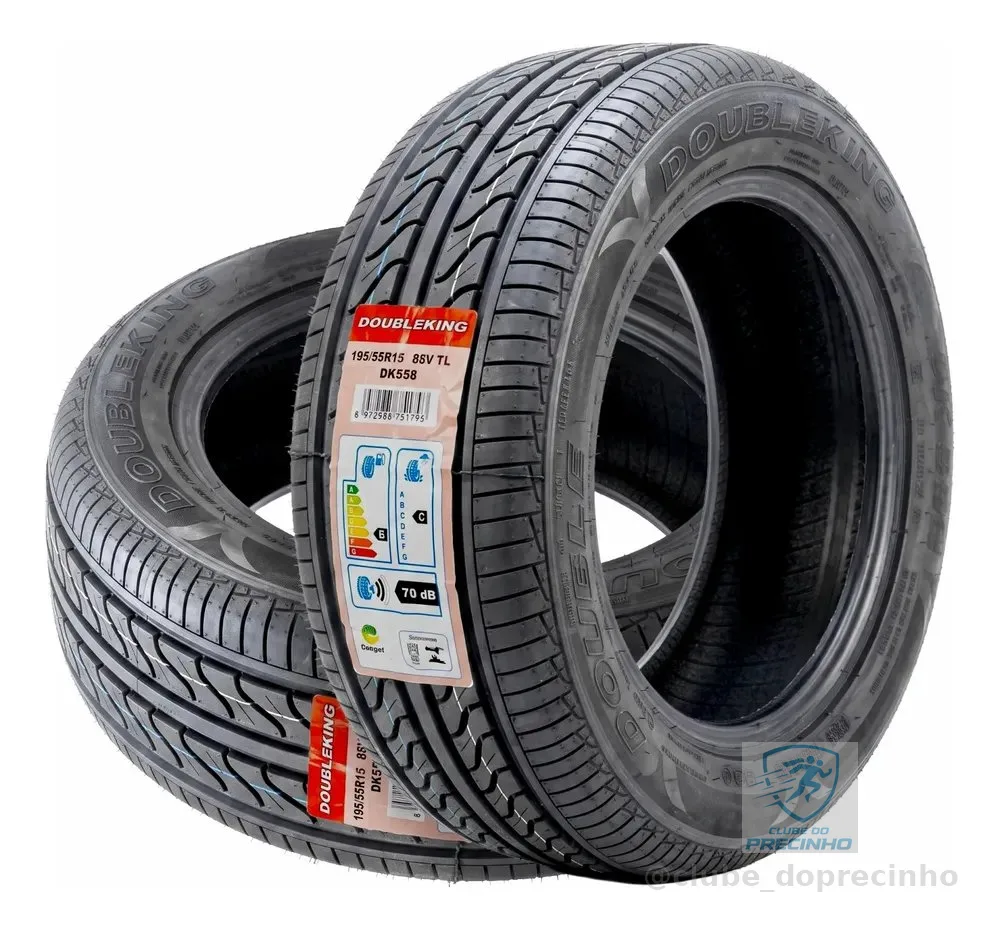 Kit 2 Pneus Aro 15 195/55r15 Double King Dk558 Velocidade V V
