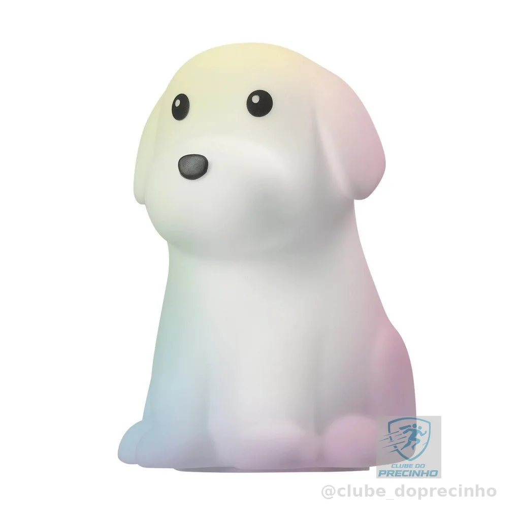 Luminária De Silicone Noturna Recarregável Cores Cachorro