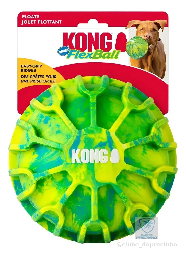 KONG Flexball Sport Bola Brinquedo Interativo Verde X-Grande 17.7cm