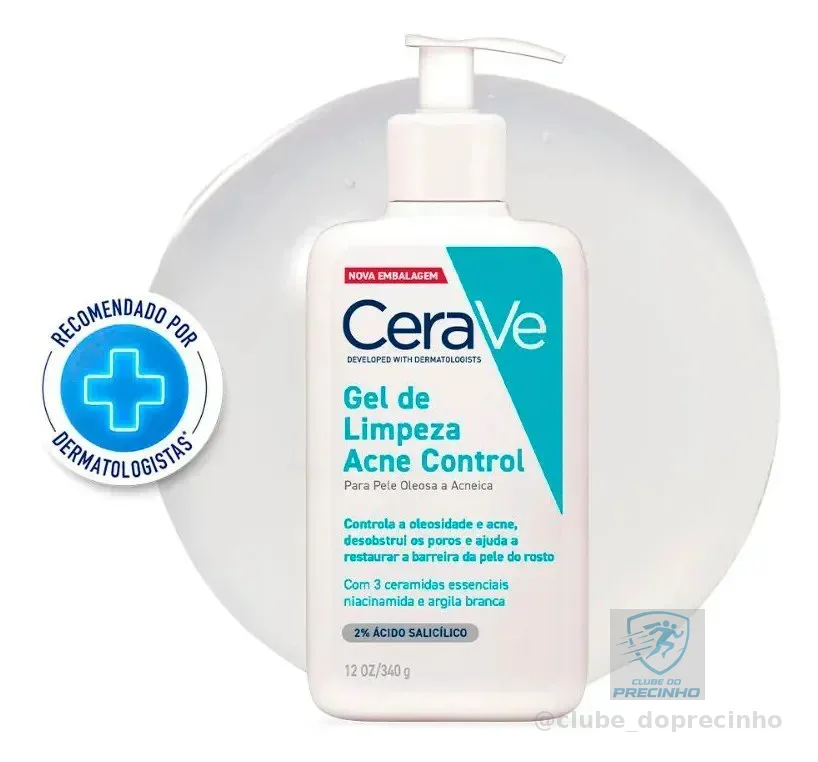 Gel de Limpeza para Pele Oleosa e Acneica, Acne Control CeraVe, 340g