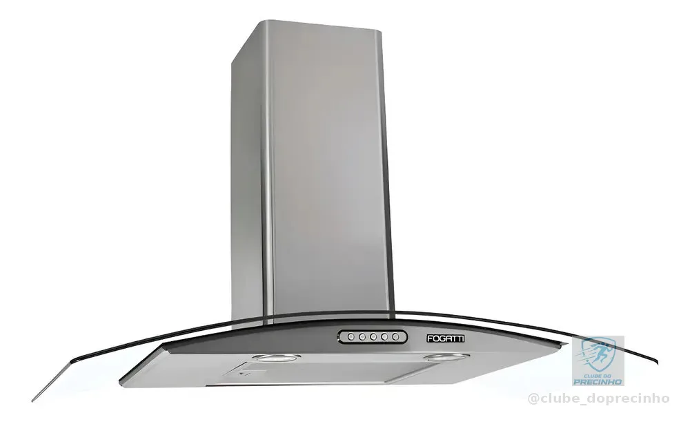Coifa De Parede Depurador Vidro Curvo Inox 90cm 220v Fogatti Inox 220v