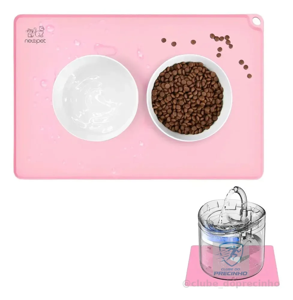 Tapete Pet Comedouro Cão Gato P Comida Água Newpet 40x50cm