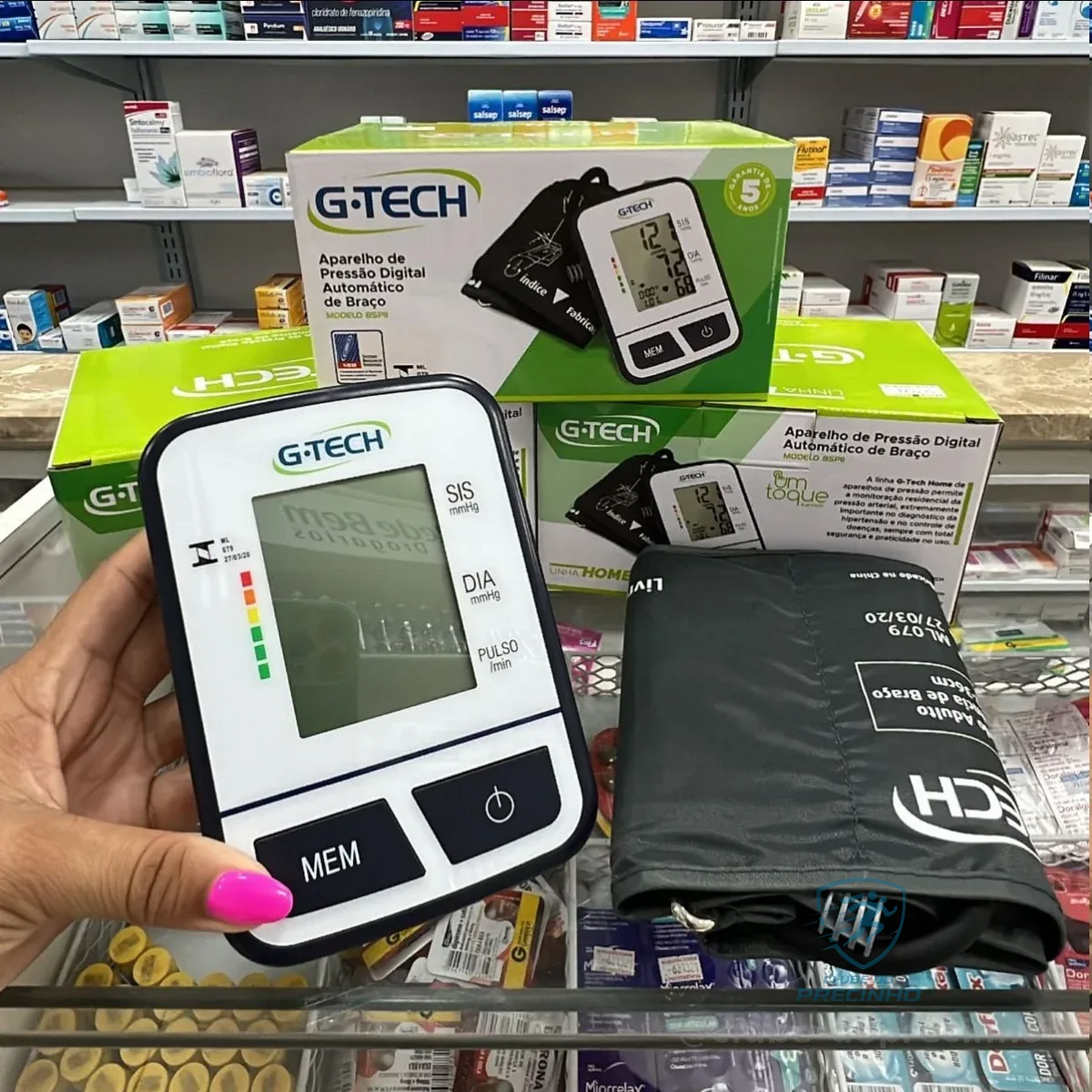 Aparelho Medidor De Pressão Digital De Braço Bsp11 G-tech Branco