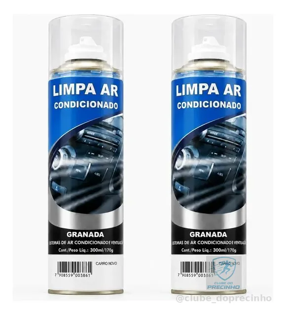 Kit C/ 2 Limpa Ar Condicionado Carro Higienizador Ar Spray