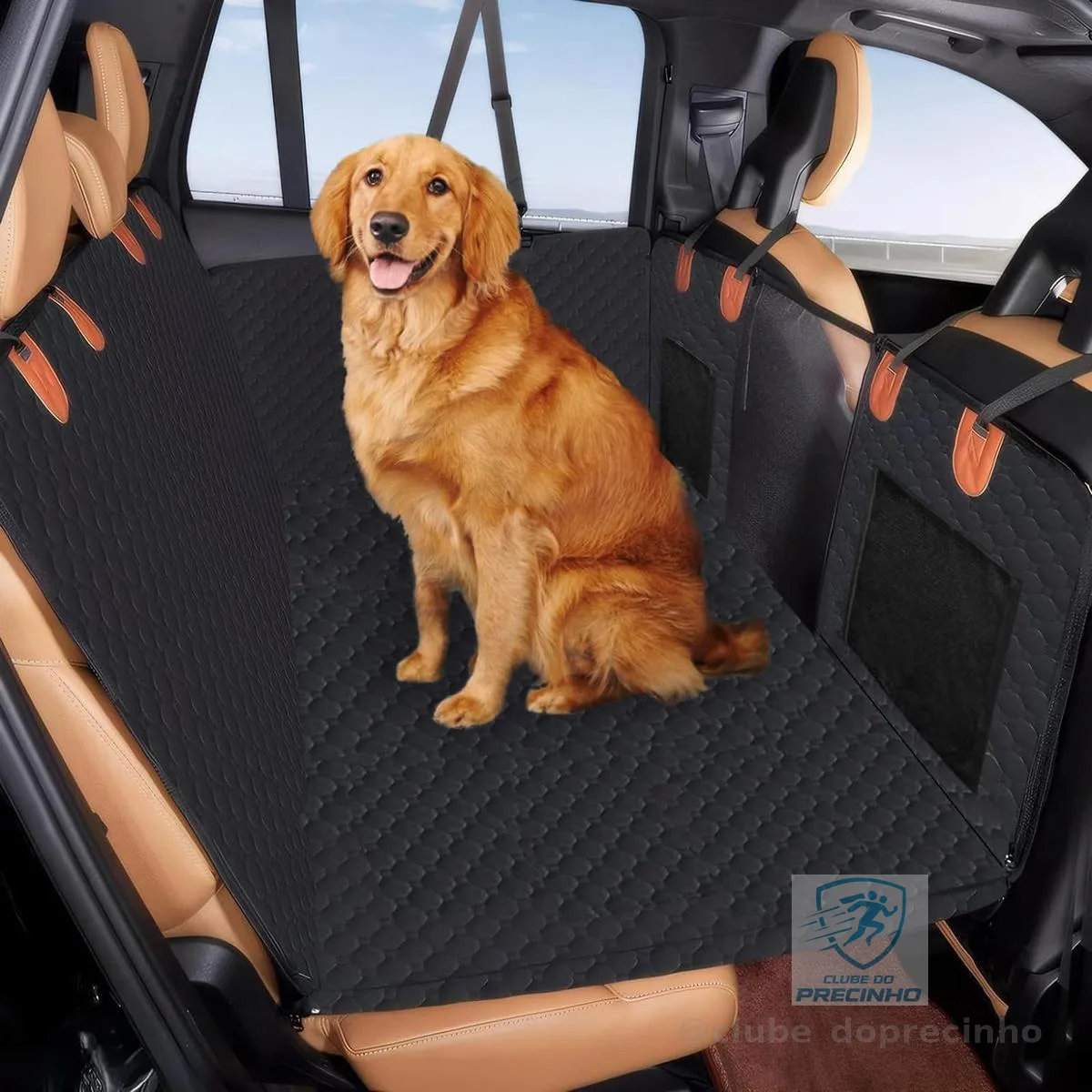 INSMEER Capa Protetora Carro Pet, Proteção 7 Em 1 - À Prova D'Água, Fundo Rígido, Resistente Ao Desgaste, Lavável À Máquina, Ajuste Universal, Cinto De Segurança E Design De Rede, Preto
