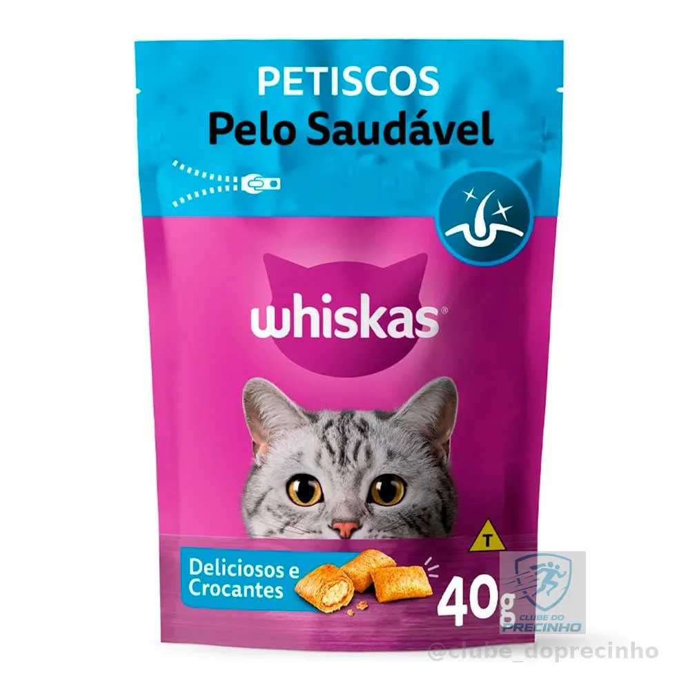 Petisco Whiskas Temptations Pelo Saudável Gatos Adultos 40g