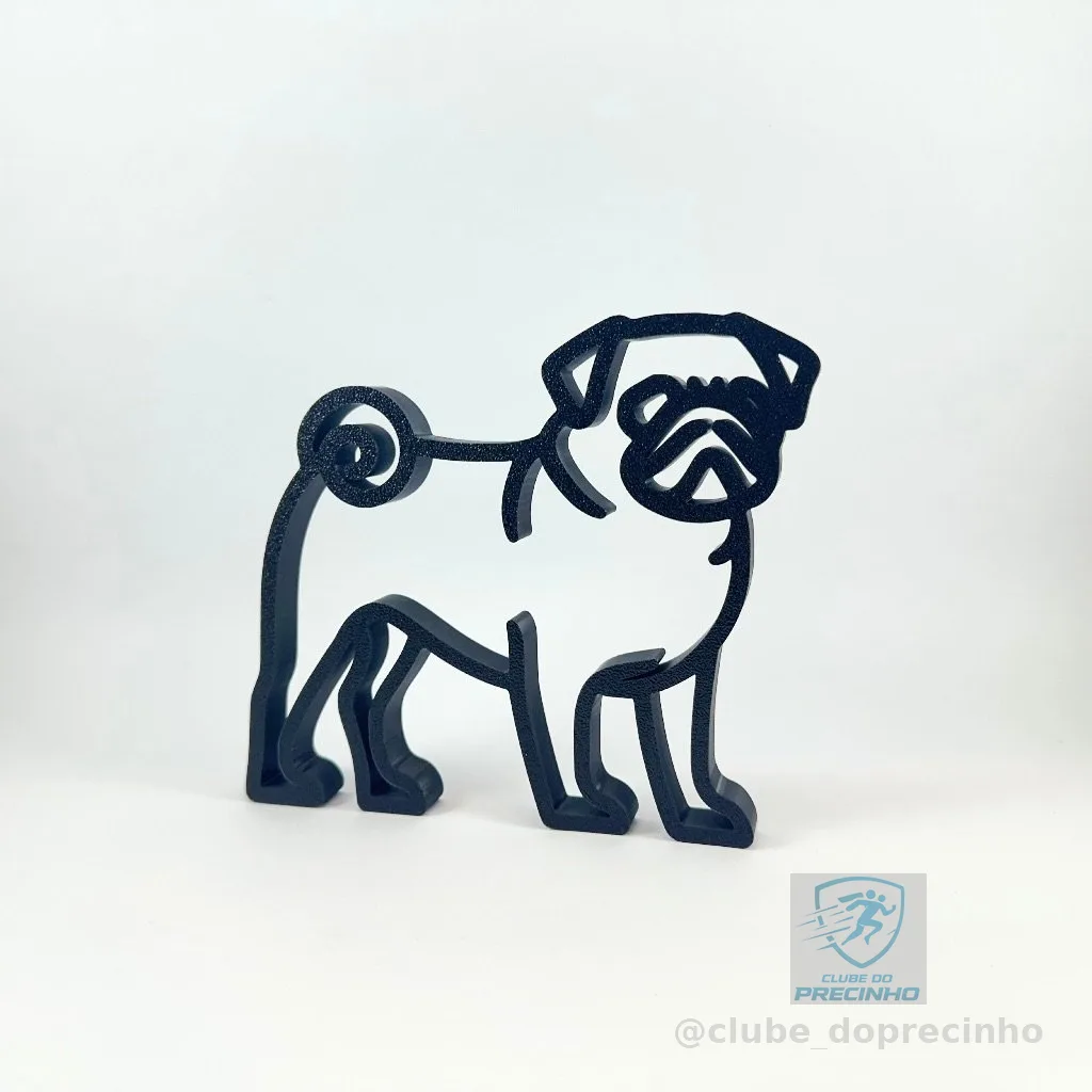 Escultura Cachorro Pug decorativa, presente - Zately