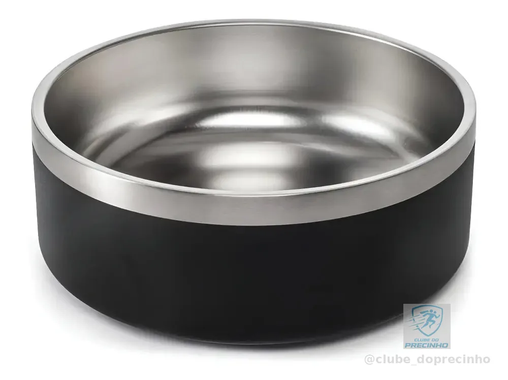 Comedouro Pet Madog Inox Antiderrapante 1l (ração / Água) Cor Preto