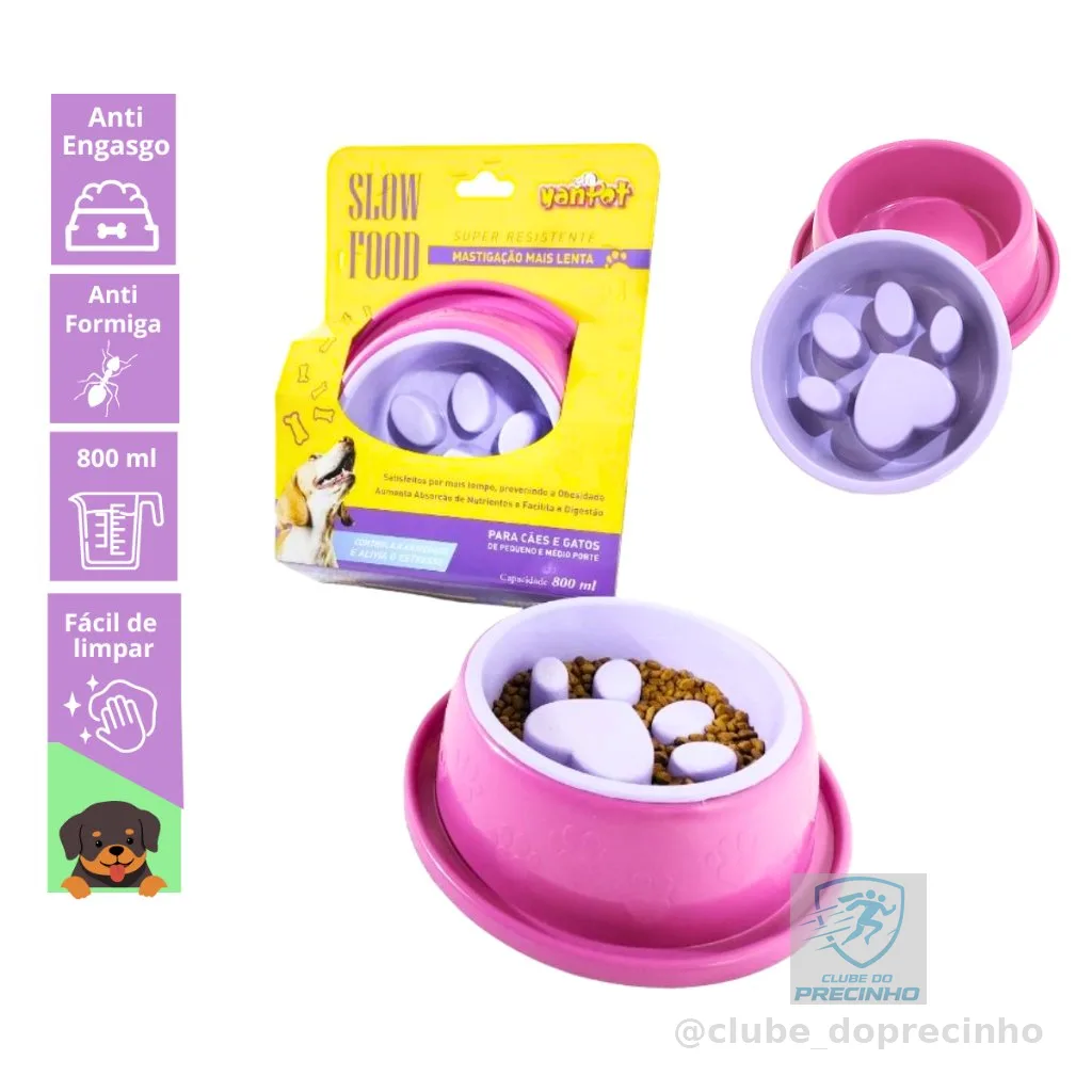 Comedouro Lento para Cães e Gatos Slow Food Cachorro Educativo Pet Anti Stress
