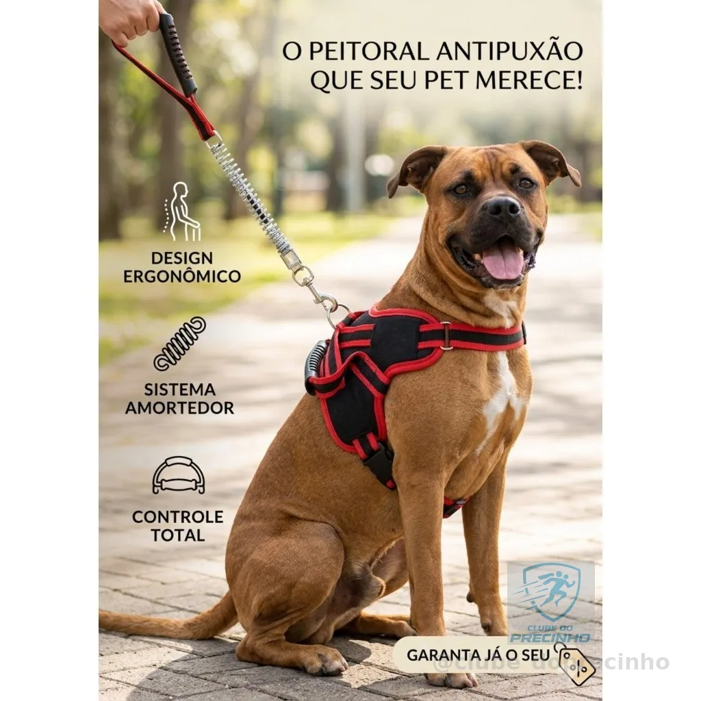 Peitoral e Guia pra Cachorro antipuxão Cães Grande e Forte Reforçada Para várias raças Pastor alemão