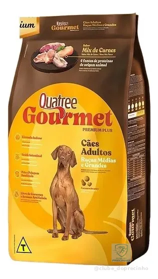 Ração Cachorro Adulto Quatree Gourmet Sem Corante 15kg