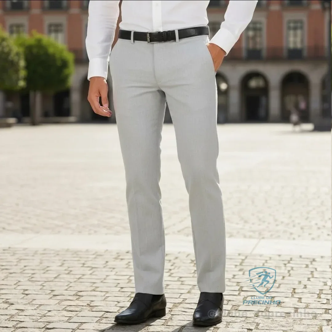 1 Calça Social Masculina Em Oxford Cores Variadas - Preço -