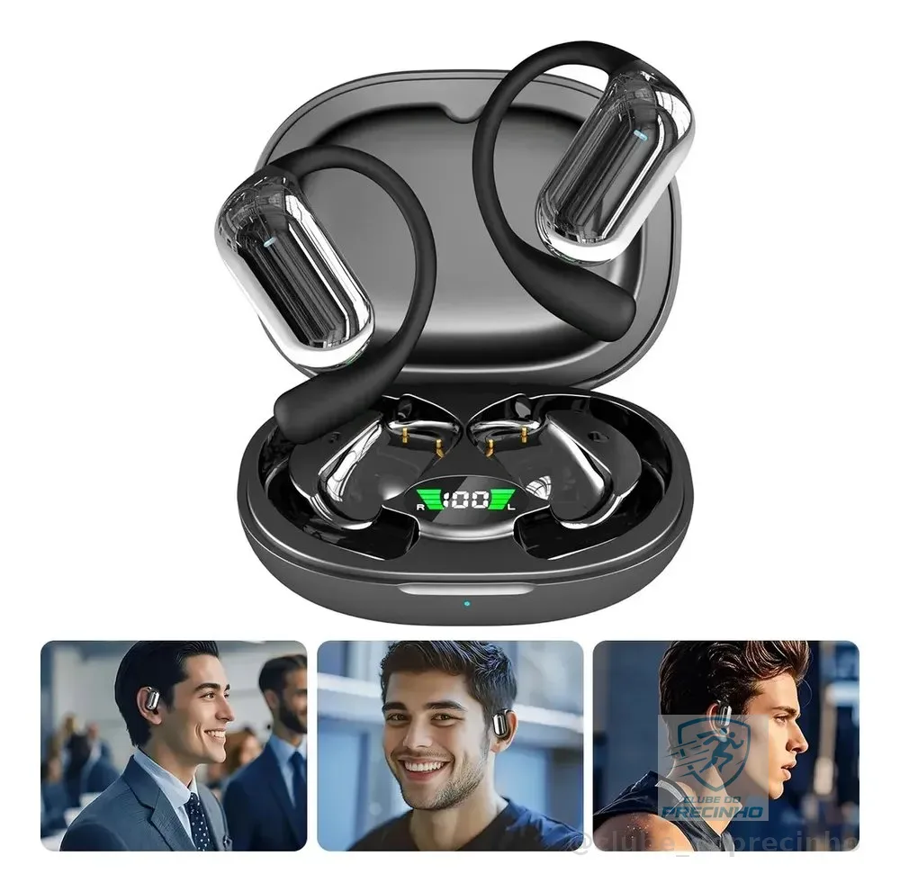 Q16s Ai Fone Tradutor Simultâneo Bluetooth 144 Idiomas Preto