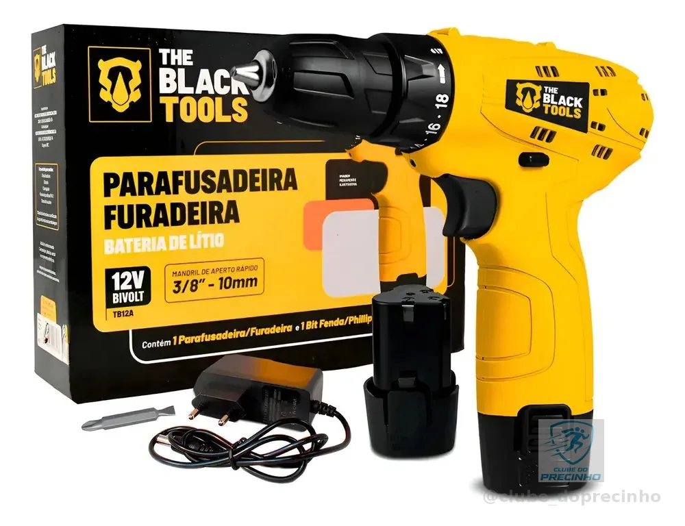 Parafusadeira Furadeira 3/8 Bivolt A Bateria 12v Cor Amarelo Frequência 60hz