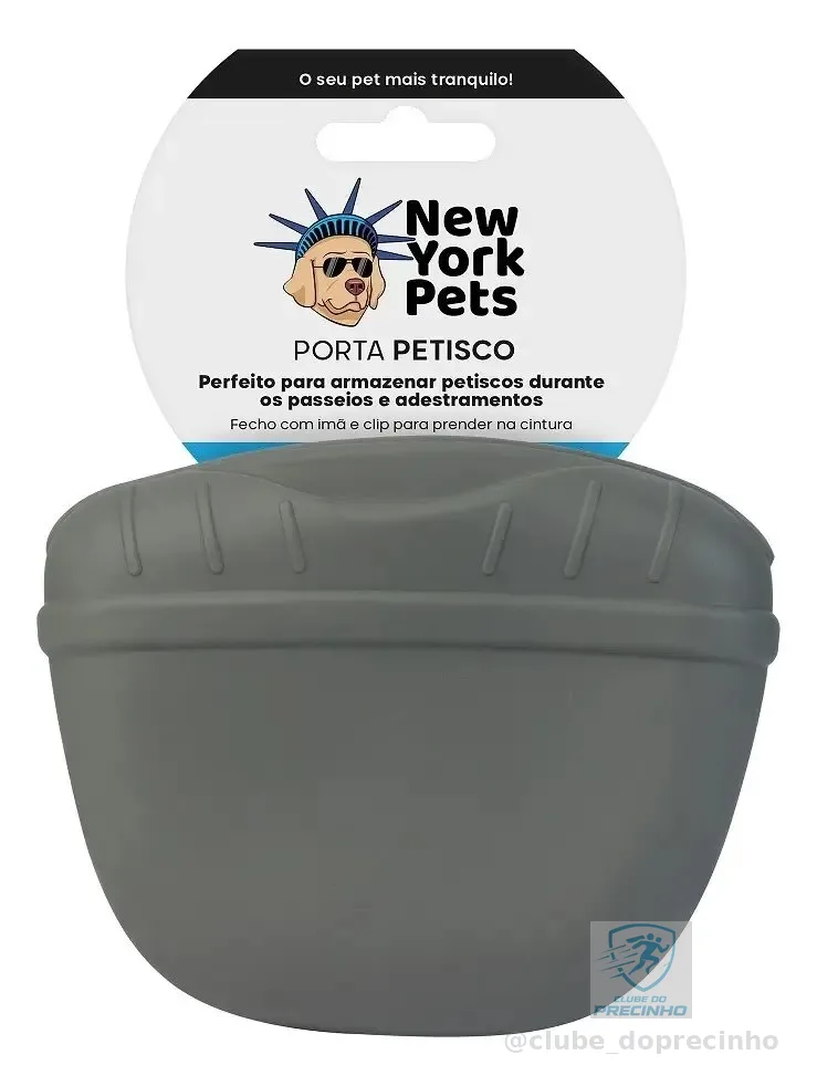 Porta Petisco Adestramento Treinamento Cães E Gatos Cor Cinza