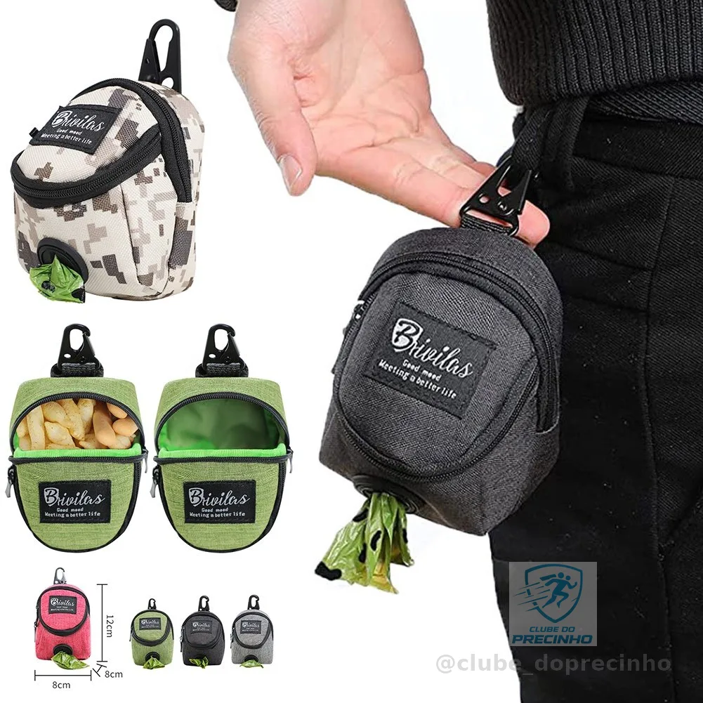 Bolsa Para Cães De Estimação Dispensador De Saco De Cocô Durável Sacos De Treinamento Portáteis Multifuncionais Alimentação Cachorros Ao Ar Livre