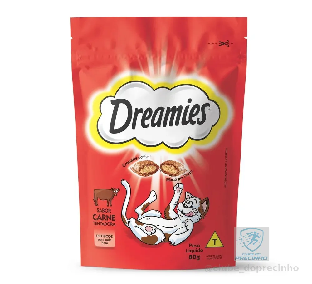 Petisco Dreamies Carne Gatos Adultos 80g