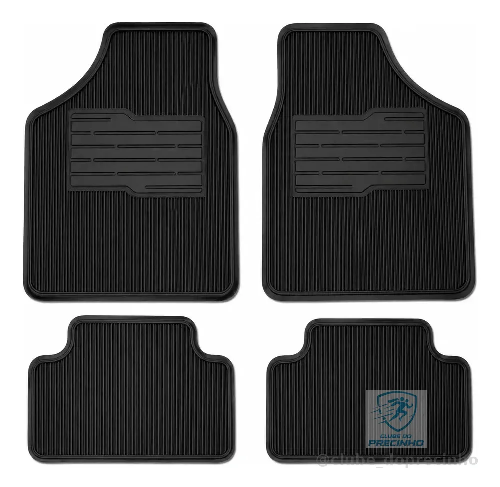 Tapetes Automotivos 4 Peças Universal Carro Antiderrapante Preto