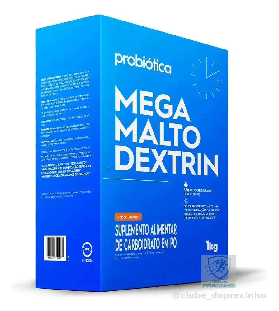 Mega Maltodextrin Caixa 1kg - Probiótica Sabor Laranja