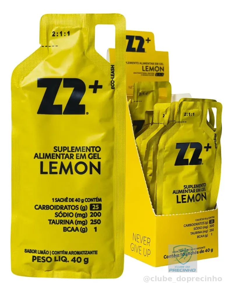Energy Gel Z2+ Lemon Box 10 Unidades Sabor Limão
