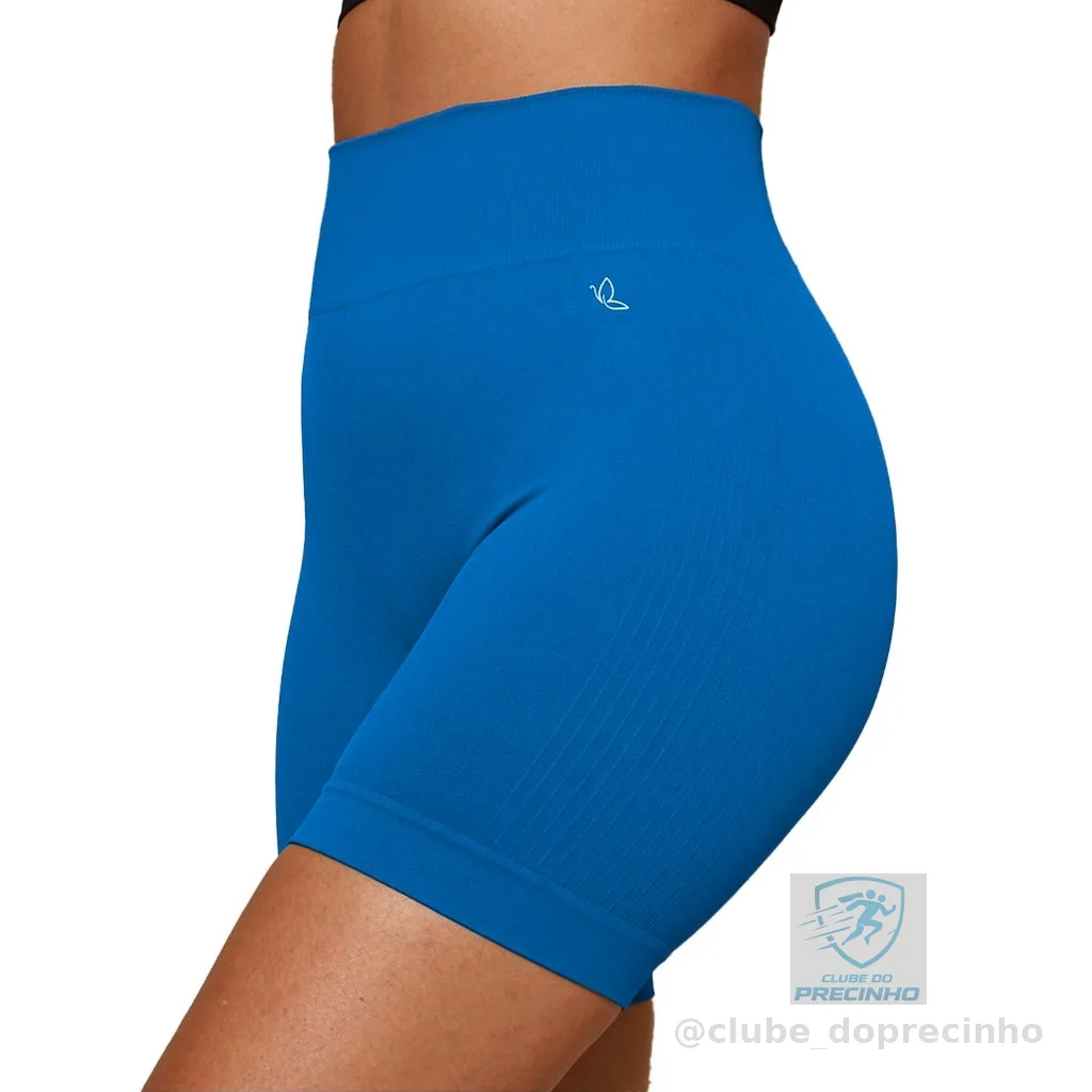 Short Fitness Feminino Benévola Short Poliamida Sem Costura Cós Alto Sem Transparência Academia