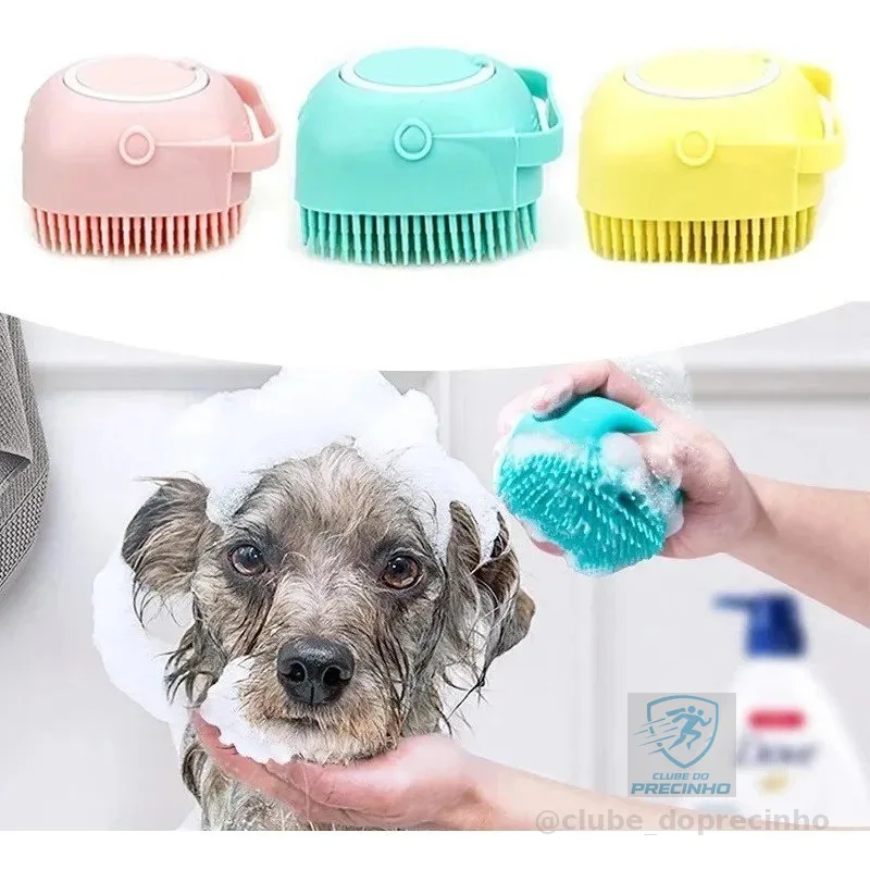 Lava Pelo Pet Escova Banho Cachorro Gato Dispenser Shampoo