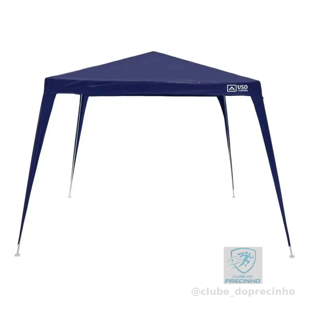 Tenda Gazebo Azul Polietileno 3x3 Metros Desmontável Camping Praia Pésca Usd