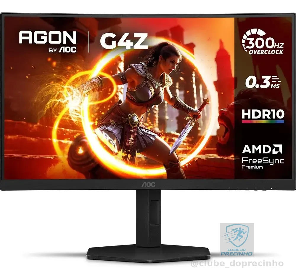 Monitor Gamer Curvo AOC AGON G4Z 27" 300Hz 0,3ms HDR10 Base Ajustável C27G4Z/P Preto