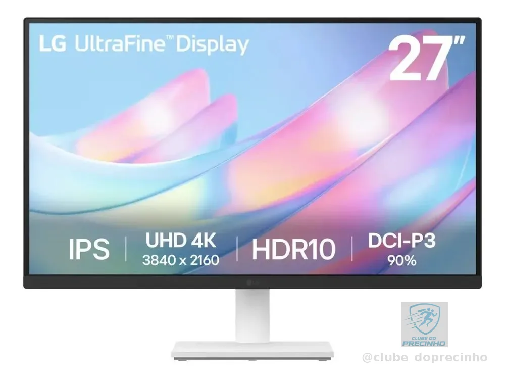 Monitor LG UltraFine - Tela IPS UHD 4K 27", HDR10, DCI-P3 90% , Dynamic Action Sync, Branco– 27US500
