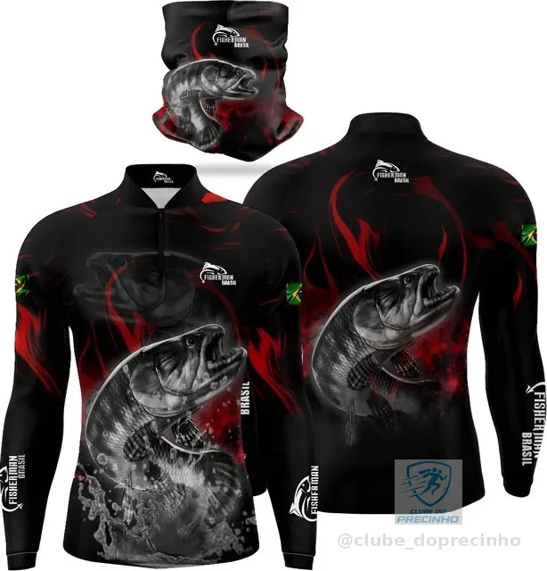 Camisa +bandana Traira Para Pesca Com Proteçao Uv50