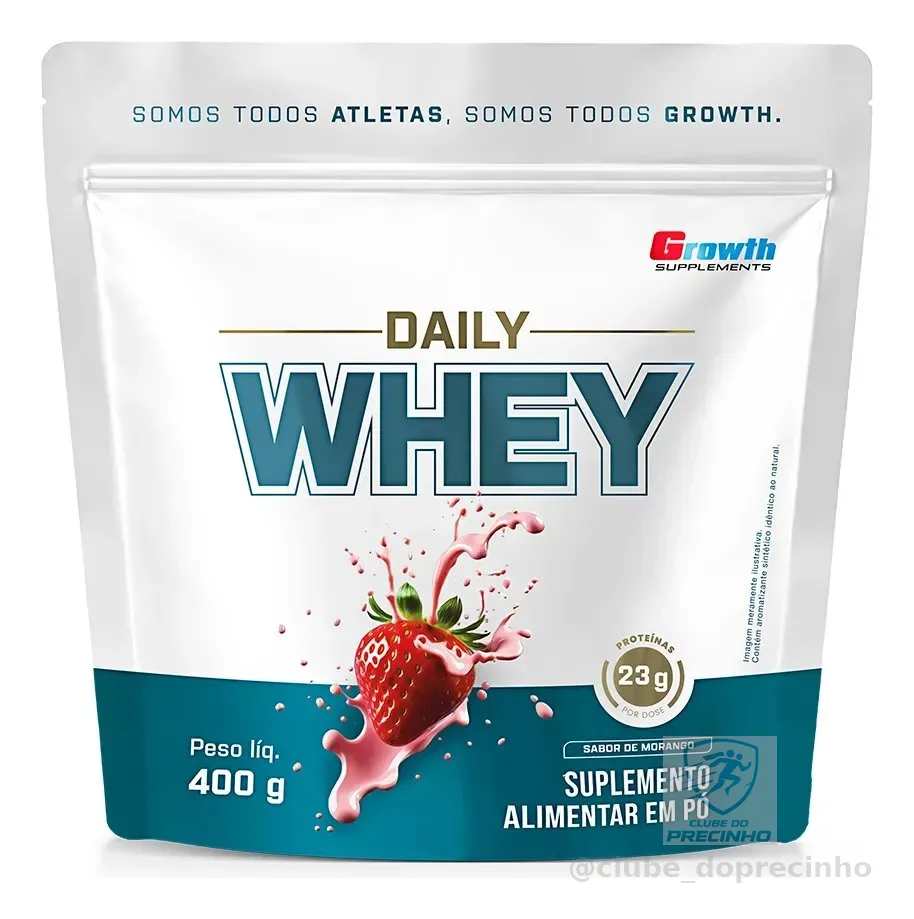 Daily Whey Protein 400g Growth Supplements Morango