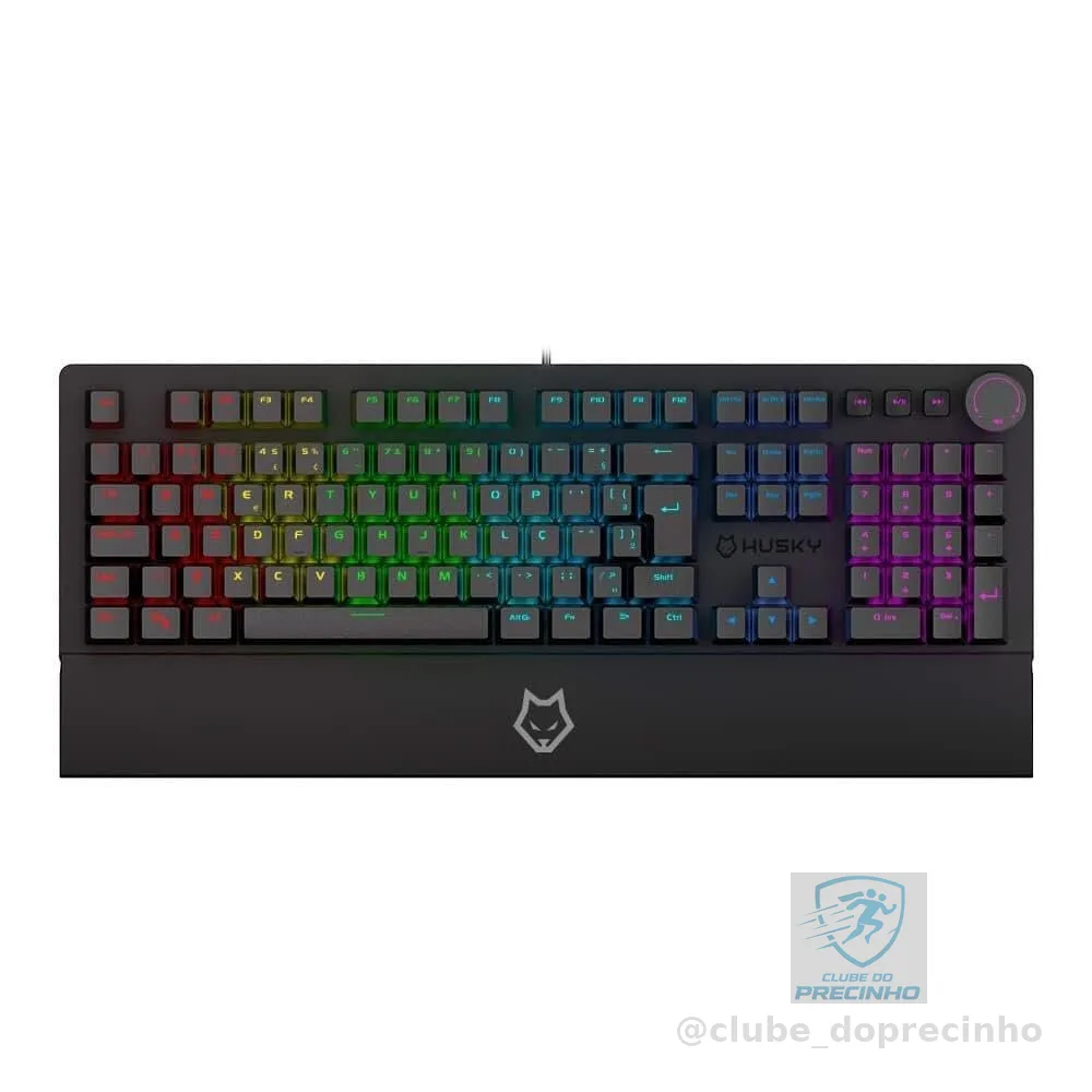 Teclado Mecânico Gamer Husky Anchorage Full Size, RGB, Switch Gateron EF Red, ABNT2, Preto - HTG200PTVR