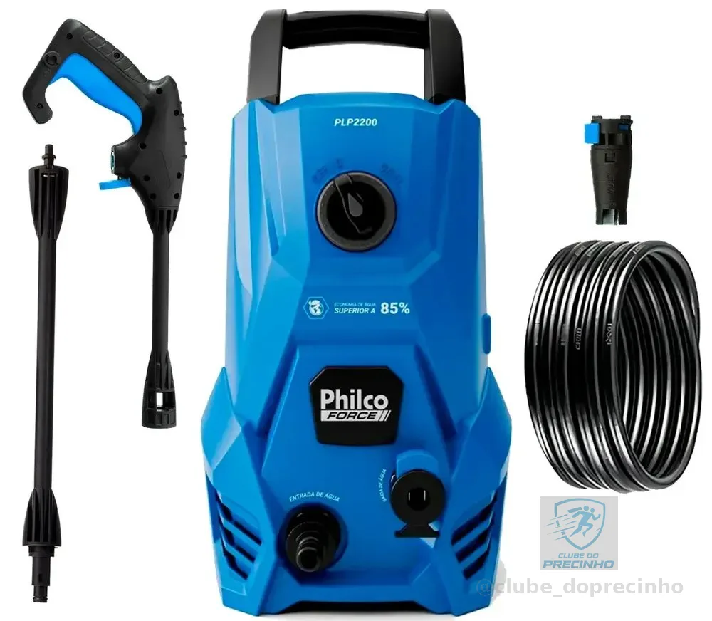 Lavadora De Alta Pressão Jato Compacta Philco Plp2200 1300w 1300 Psi/libras 312l/h Lança Regulável 127v