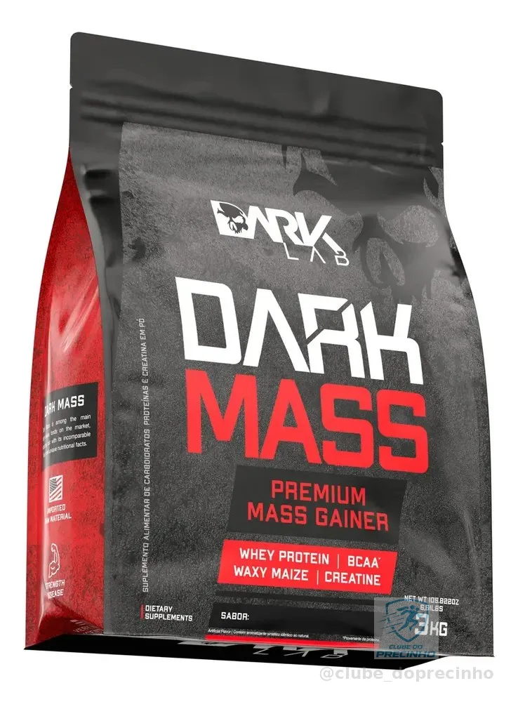 Hipercalórico Dark Mass 3kg Chocolate Branco c/ Morango Dark Lab
