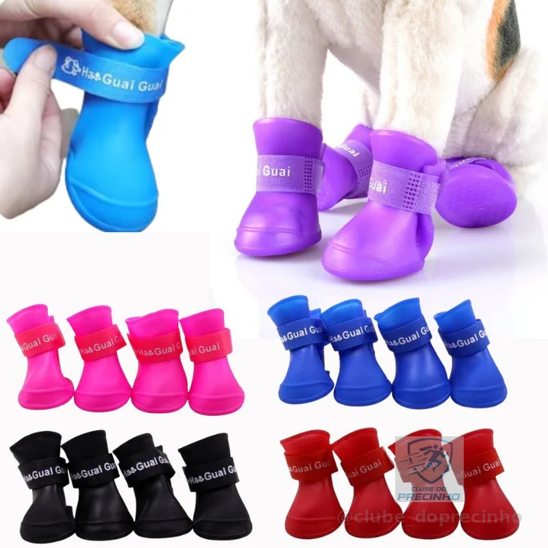 Tenis Botinha Sapato De Silicone Para Pet 4 Unidades